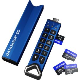 2 PACK iStorage datAshur SD Encrypted USB flash drive with removable iStorage microSD Cards (Sold separately) | password protected | secure collaboration | FIPS compliant | IS-FL-DSD-256-DP