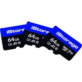 3 PACK iStorage microSD Card 64GB | Encrypt data stored on iStorage microSD Cards using datAshur SD USB flash drive | Compatible with datAshur SD drives only
