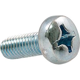 100 PACK OF M6 THREADED SCREWS THAT ARE 16 MM IN LENGTH AND SILVER IN COLOR.