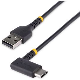 StarTech.com 12in (30cm) USB A to C Charging Cable Right Angle, Heavy Duty Fast Charge USB-C Cable, Durable and Rugged Aramid Fiber, 3A