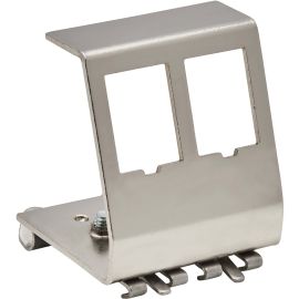 Tripp Lite by Eaton 2-Port Metal DIN-Rail Mounting Module for Snap-In Keystone Jacks and Couplers, Silver, TAA