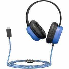 EXTREME HEADSET W/BRAIDED CABLE INLINE VOL CONTROL & MICROPHONE USB