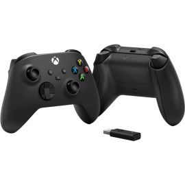 XBOX BLACK CONTROLLER WITH WIRELESS ADAPTER FOR WINDOWS 10