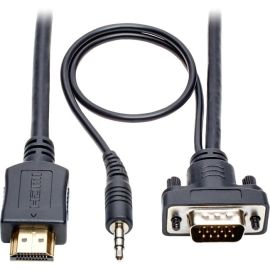 Eaton Tripp Lite Series HDMI to VGA + Audio Active Adapter Cable (HDMI to Low-Profile HD15 + 3.5 mm M/M), 3 ft. (0.9 m)