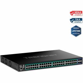 TRENDnet 52-Port Gigabit Web Smart PoE+ Switch with 10G SFP+ Slots