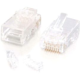 RJ45 CAT5E MODULAR PLUG (WITH LOAD BAR) FOR ROUND SOLID/STRANDED CABLE - 25PK