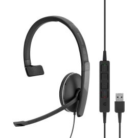 WIRED MONAURAL UC HEADSET WITH 3.5 MM JACK AND USB CONNECTIVITY, WITH IN-LINE CA