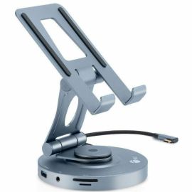 SIIG USB-C Multitask Hub Stand Holder - Tablets/Phones Stand - HDMI 4K60Hz - PD 100W - 2xUSB-A/USB-C 5Gbps - SD/Micro SD- 3.5mm Headset