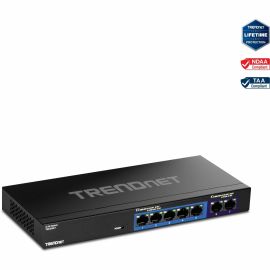 TRENDnet 7-Port Multi-Gig Switch, 5 x 1G RJ-45 Base-T Ports, 2 x 2.5G RJ-45 Ports, 20Gbps Switching Capacity, Wall Mountable, Plug & Play, Network Ethernet Switch, Lifetime Protection, Black,TEG-S327