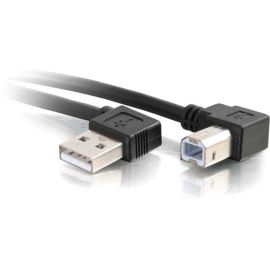 2M USB 2.0 RIGHT ANGLE A/B CABLE - BLACK (6.6FT)
