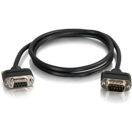 10FT SERIAL RS232 DB9 NULL MODEM CABLE WITH LOW PROFILE CONNECTORS M/F - IN-WALL