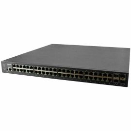 48-PORT GIGABIT POE+ WITH (4) 1G/10G SFP+, SINGLE AC P/S MODULAR