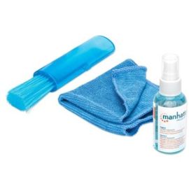 MANHATTAN LCD MINI CLEANING KIT,  ALCOHOL-FREE, INCLUDES CLEANING SOLUTION, BRUS