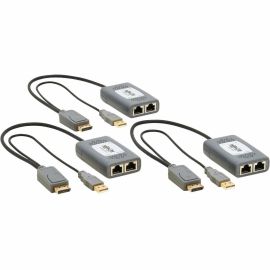 Tripp Lite by Eaton 2-Port DisplayPort over Cat6 Extender Kit, Pigtail Transmitter/2x Receivers, 4K 60 Hz, HDR, 4:4:4, 230 ft. (70.1 m), TAA