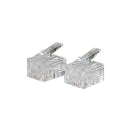 RJ11 6X4 MODULAR PLUG FOR ROUND SOLID CABLE - 50PK
