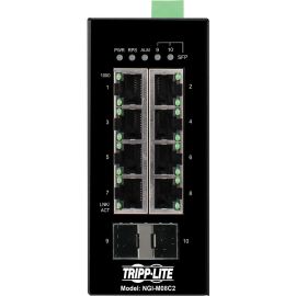 Tripp Lite by Eaton 8-Port Managed Industrial Gigabit Ethernet Switch - 10/100/1000 Mbps, 2 GbE SFP Slots, -40 to 75C, DIN Mount - TAA Compliant