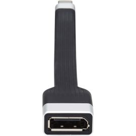 Eaton Tripp Lite Series USB-C to DisplayPort Flat Adapter Cable (M/F), 4K 60 Hz, Thunderbolt 3 Compatible, Black, 5 in. (12.7 cm)