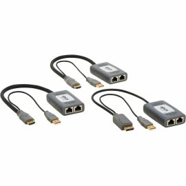 Tripp Lite by Eaton 2-Port DisplayPort to HDMI over Cat6 Extender Kit, Pigtail Transmitter/2x Receivers, 4K 60 Hz, HDR, 4:4:4, 230 ft. (70.1 m), TAA