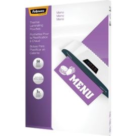 Fellowes Glossy Pouches - Menu, 3 mil, 25 pack