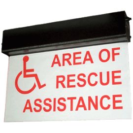 DELUXE LIGHTED AREA OF RESCUE SIGN W/ BATTERY BACK-UP
