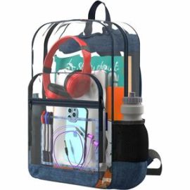 EXTREME CLEAR BACKPACK W/2 COMPARTMENTS SEE-THROUGH BACKPACK